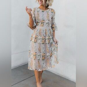 Elegant Floral Lace Dress